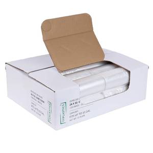 lot 13124 image: TYPLASTICS Trash Can Liners - Wholesale 1000 Count High Density Garbage Bags on Perforated Roll 10-15 Gallon 24 x 33