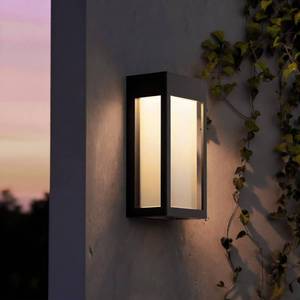 lot 13129 image: Solar Yard 4-Pack LED Outdoor Wall Lights, Waterproof Exterior Wall Sconce Lantern for Porch, Patio, Doorway, Frosted Rectangle