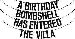 lot 14095 image: Black Glitter A Birthday Bombshell Has Entered the Villa Banner, Bombshell Villa Themed Decorations, Themed Birthday Party Decorations Supplies