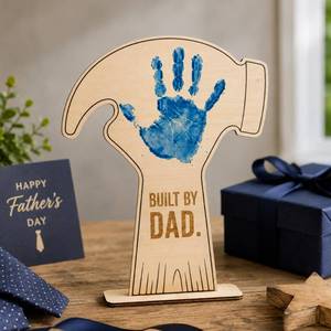lot 14115 image: Custom Fathers Day Crafts Hammer Diy Handprint Craft Personalized Best Dad Ever Handprint Craft Kit 2026, Family Handprint Keepsake Custom for FirstNew Dad Present from Kids Daughter Son