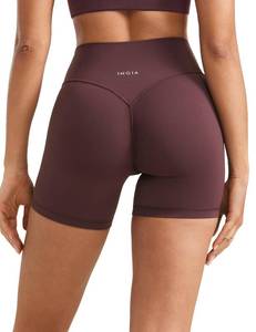 lot 14146 image: INGIA No Front Seam Scrunch Biker Shorts 5 Plumbrown Large