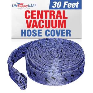lot 14161 image: 30ft Padded Central Vacuum Hose Cover with Zipper, Hose Sleeve for Dust Collection, Compatible with 360 Vision Models by LifeSupplyUSA
