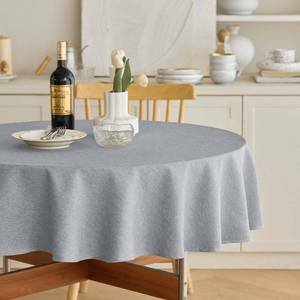 lot 14209 image: Decorelia Waterproof Round Tablecloth for Round Dining Table, Decorative Rustic Soft Wipeable Table Cloths Cover Indoor Outdoor Use for Holiday,Wedding, Kitchen (70 Inch,Round (4-6 Seats),Cool Grey)