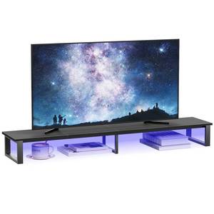 lot 19410 image: aboxoo 45 TV Riser with Light for 32-60 inch TV, TV Shelf with Steel Legs