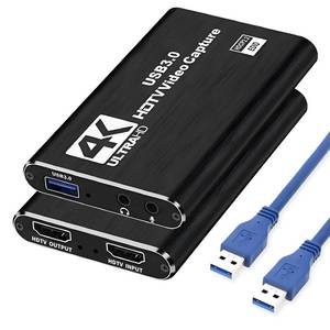 lot 20413 image: 4K Capture Card Game Capture Card 1080P 60FPS for Streaming Capturadora De Video for Game Recording Live Streaming Broadcasting Supports Microphone Input and 3.5MM Headphone Output