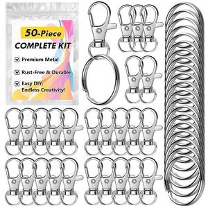 lot 20426 image: Bonison 50 PCS Keychain Making Kit with Lobster Claw Clasps & Key Rings �� Keychain Clip with Key Ring Craft Supplies for DIY Keychains, Jewelry & Lanyard Projects