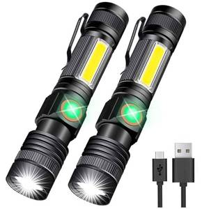 lot 20462 image: Hoxida Flashlight USB Rechargeable, Magnetic LED Flashlight, Super Bright LED Tactical Flashlight with Cob Sidelight, Waterproof, Zoomable Best Small LED Flashlight for Camping, Emergency Flashlights