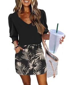 lot 20482 image: ETCYY NEW Summer Dresses for Women Dressy Casual 34 Length Sleeve Womens Fall Dress with Smocked Cuffs Large