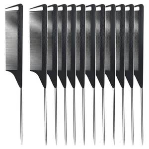 lot 20487 image: Metal Combs for Women and Girls - 5PCS Parting Combs for Curly, Braiding, Styling Hair (Black)