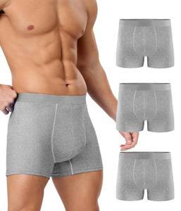 lot 20492 image: YESWEL Mens Incontinence Underwear, Leak Proof Washable Reusable Cotton Boxer Brief, Heavy Flow Bladder Leak 3 Pack (Grey, X-Large)