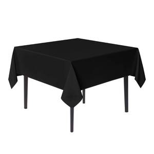 lot 20498 image: sancua Small Square Tablecloths 36x36 Inch - Black Table Cloth for Square or Round Tables, Washable Polyester Fabric Table Cover for Nightstand End Bedside Tables