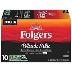 lot 10305 image: Folgers Black Silk Coffee K-Cup Pods 10-Count