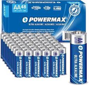 lot 14136 image: Powermax AA48 Ultra Alkaline Batteries 1.5V LR6 48-Count Value Pack