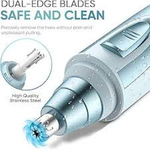 lot 14145 image: Ear and Nose Hair Trimmer Clipper - 2026 Professional Painless Eyebrow & Facial Hair Trimmer for Men Women, Battery-Operated Trimmer with IPX7 Waterproof, Dual Edge Blades for Easy Cleansing Blue