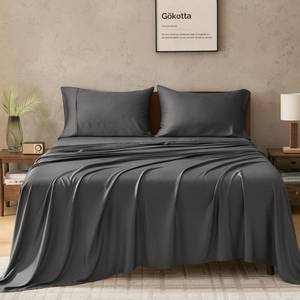 lot 1910 image: GOKOTTA King Size Sheets Set, 100% Rayon Derived from Bamboo Sheets King Size, Soft & Breathable Sheets,16 Deep Pocket King Sheets with Elastic Corner Straps,Moisture Wicking,Double Stitching