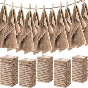 lot 1922 image: Newwiee 100 Pack Washcloths Bulk, Ultra Soft Wash Cloths 12 x 12 Inch Quick Dry Absorbent Microfiber Face Towel,Reusable Facial Fingertip Cloth for Spa Baby Shower & Craft(Brown)