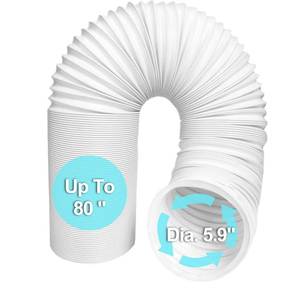 lot 1923 image: Portable Air Conditioner Hose 5.9 Inch Diameter, Portable AC Hose Exhaust Vent With Anti-Clockwise Thread Length up to 80 Inches