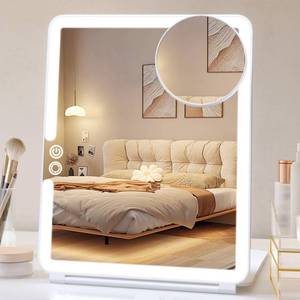 lot 1944 image: FUNTOUCH 2500mAh Rechargeable Large Travel Makeup Mirror with Lights