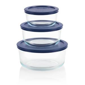 lot 1952 image: Pyrex Simply Store (3-Pack) Glass Food Storage Containers Set, (2, 4 & 7 Cup) Meal Prep Containers With Plastic BPA-Free Lids, Dishwasher & Microwave Safe