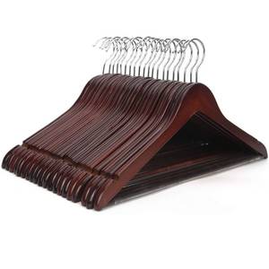 lot 1962 image: JS HANGER Wooden Coat Hangers, 20 Pack High Grade 17.5 Inch Wood Suit Hangers with Non Slip Pant Bar - Extra Smooth and Splinter Free Walnut Finish Wooden Suit Hangers for Closet Organization