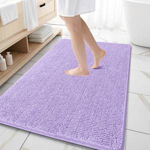 lot 1965 image: OLANLY Large Bathroom Rugs 59x35, Extra Soft Absorbent Chenille Bath Rugs, Rubber Backing Quick Dry, Machine Washable Bath Mats for Bathroom Floor, Tub and Shower, Home Decor Accessories, Lavender