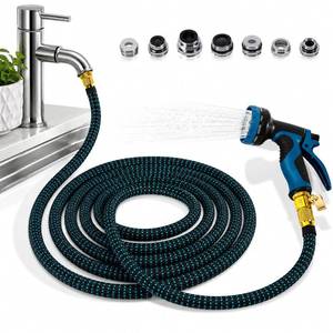 lot 1984 image: Ruomi1y 50 FT Indoor Hose Attachment for Sink with 7 Faucet Adapters