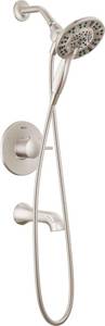 lot 1990 image: Delta Albion Bathtub Shower Faucet Set in Nickel 1.75 GPM, T144855-SP-I