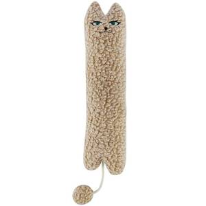 lot 2004 image: TTcat 14.6 Inch Large Curly Plush Pillow Cat Kicker Toy with Catnip Silvervine Powder, Soft Stuffed Cat Chew Toy with Tail, Interactive Toy for Indoor Cats and Kittens(Beige).