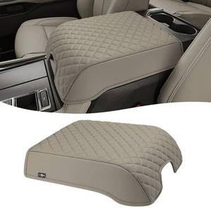 lot 2329 image: KBH Center Console Armrest Cover for 2015-2020 Ford F150, 2017-2022 F250-F550, 2018-2024 Expedition, Bucket Seat, PU Leather Cushion Pad, Anti-Scratch, Stone Gray (Not for Other Years)