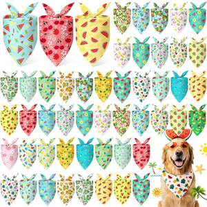 lot 2348 image: Abbylike 50 Pieces Summer Themed Dog Bandanas Bulk Hawaiian Dog Bandanas for Pets Triangle Kerchief Scarf Bibs Set for Summer Pets Dogs Party Costume Accessories, 25 Styles (25.6 x 17.7 x 17.7)