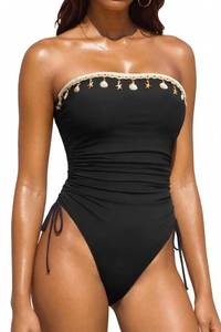 lot 2362 image: Women Strapless One Piece Swimsuit - Bandeau Tummy Control Bathing Suit XL