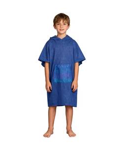 lot 2378 image: MissShorthair Towel Poncho for Kids, Hooded Beach Towel for Girl&Boy, Surf Poncho Swim Changing Robe Microfiber Bath Towel 11-14 Years Dark Blue