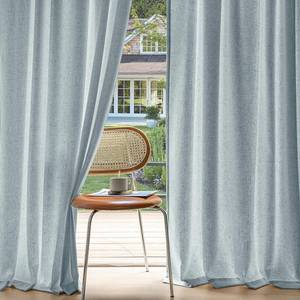 lot 2382 image: MIULEE Non-See-Through Privacy Linen Curtains 52W x 63L Inch Stone Blue