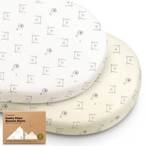 lot 2430 image: A 2pk Organic Baby Bassinet Sheets Boys, Girls, Fitted Sheet (Bumble Bear)