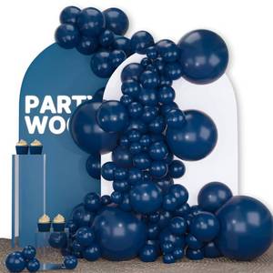 lot 2459 image: PartyWoo Navy Blue Balloons 140pcs Different Sizes of 18 12 10 5 Inch Dark Blue Balloon Arch Kit Garland for Graduation Wedding Sports Theme Boy Baby Shower Men Birthday Party Decorations Blue-Y72