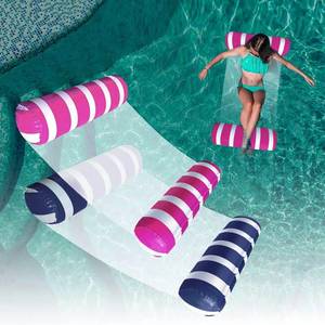 lot 2465 image: A  2-Pack Swimming Pool Float, Multi-Purpose Inflatable Pool Hammock (Saddle, Lounge Chair, Drifter), Water Hammock Lounge, (Navy Blue,Pink)