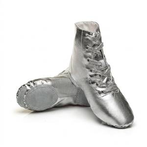 lot 2477 image: MSMAX Jazz Dance Shoes for Woman Adult Pu Ballet Dancing Shoes Boots for Men Silver 10.5 M US Women