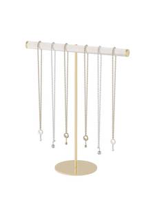 lot 2481 image: Pangkeep T-Bar Necklace Holder,Jewelry Chains Display Stand for Selling,Velvet Necklace Organizer Stand for Show,Jewelry Tower Tree (Beige)