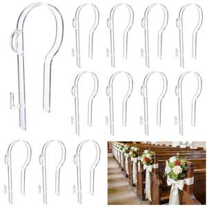 lot 2482 image: moonoom 12 Pcs Wedding Church Pew Clips, Ceremony Aisle Chair Hangers, Wedding Pew Bow Hooks for Ceremony Banquet Party Receptio Bow Garland Wreath Flowers Holder