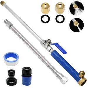lot 2497 image: Jet Nozzle Power Washer for Garden Hose, 2-In-1 High Pressure Wand With 2 Different Nozzles and Quick Connect Flexible Wand Lance Hydro Jet Water Hose Nozzle for Gutter Patio Car Pet Window Blue