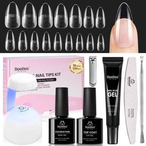 lot 3111 image: Beetles Gel Nail Kit Flat-X, Almond Medium, 320pcs 16 Sizes Nail Tips