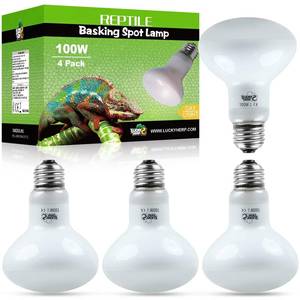 lot 3122 image: LUCKY HERP 4 Pack 100W Reptile Heat Lamp Bulb (2nd Gen), Amphibian Basking Light Bulb, Reptile Daylight Bulb for Turtle, Bearded Dragon, Lizard Heating Use