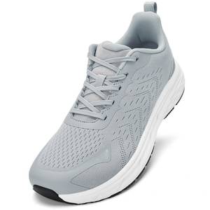lot 4378 image: Akk Extra Wide Width Shoes for Men - Lace up Wide Toe Box Pain Relief Walking Tennis Running Athletic Workout Gym Shoes Work Indoor Outdoor Grey Size 9.5