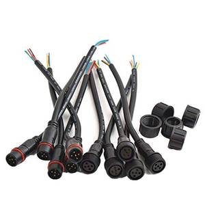lot 4403 image: WESIRI 5Pairs 5pin Black Electrical Connector LED Connector for LED Lights 20cm Extension Cable 40cmPair 0.3mm� 22mm Nut