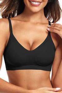 lot 4404 image: Vertvie Women Seamless Wireless Jelly Bra Comfortable Bralette, Black, XL