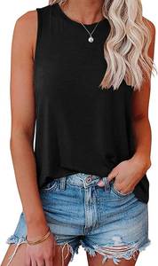 lot 4405 image: IRISGOD Womens Tank Tops Loose Fit Summer Cute Graphic Sleeveless Shirts Workout Basic Tunic