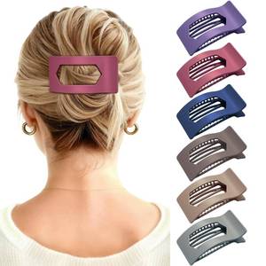lot 4433 image: Mesovor 6 Pack Flat Claw Clips for Women, Hair Clips for Thick & Thin Hair