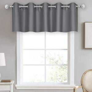 lot 4440 image: DECOVSUN Dark Gray Valance Curtains for Bedroom Solid Grommet Top Blackout Thermal Insulated Curtain Valance for Living Room BasementLoftOffice 70 X18 1 Panel Grey