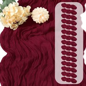 lot 4441 image: 15 Pack Burgundy Cheesecloth Table Runner 17 x 108 inch Cheese Cloth Table Runners 9ft Burgundy Table Runner Rustic Romantic Sheer Gauze Runner for Wedding Party Baby Shower Table Decoration