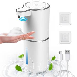 lot 4444 image: HOMELYLIFE Automatic Foam Soap Dispenser, 12.85oz Touchless Soap Dispenser with Smart Display, 4 Levels Adjustable Liquid Hand Free Dispenser, Dish Foam Dispenser for Kitchen, Bathroom, Public Places